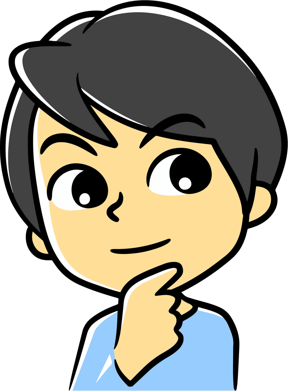 Young boy thinking vector clipart images