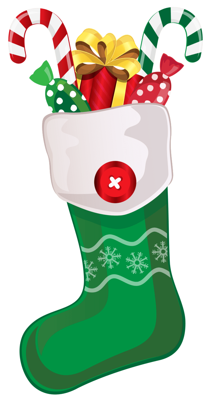 Cute christmas green ing with candy canes clipart image