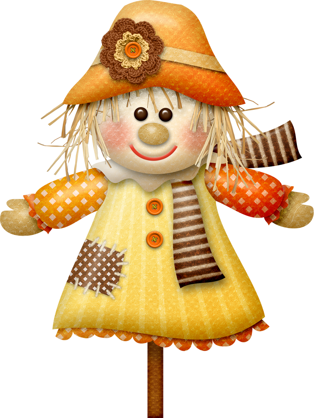 Scarecrow pin page clipart vector