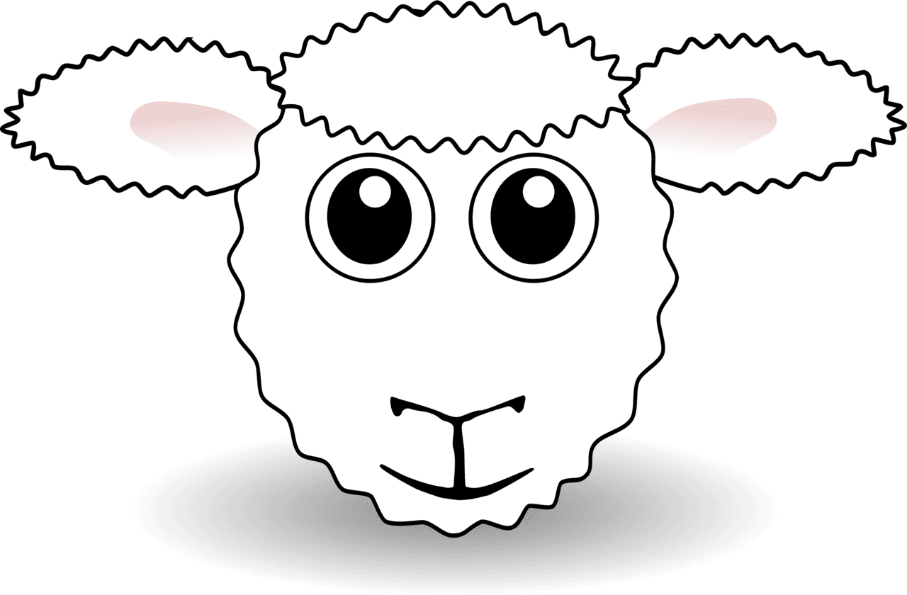 Lamb funny sheep face white toon clipart clip art