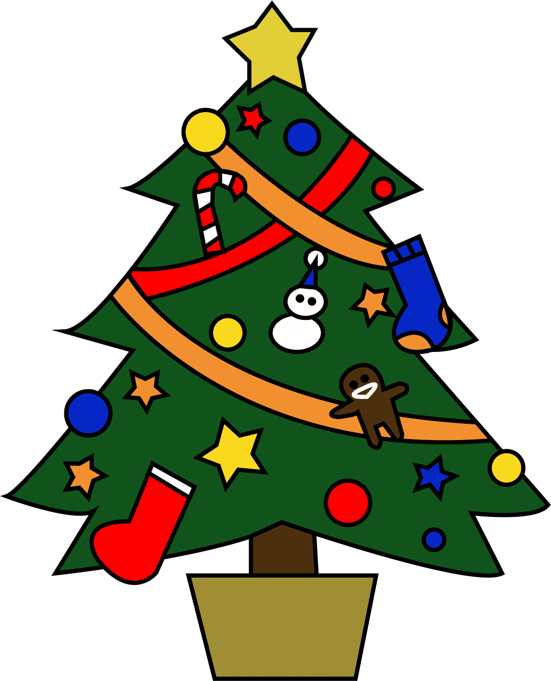 Cute christmas tree clipart image