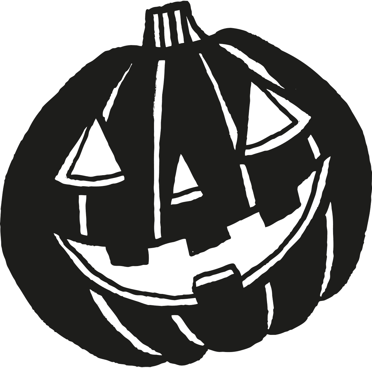 Pumpkin black and white jack lantern vector clipart images 3