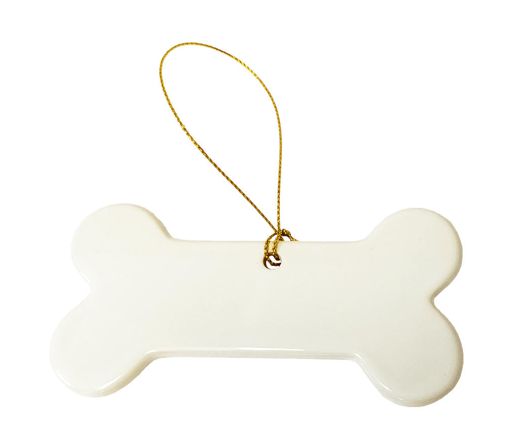 Porcelain dog bone ornament clipart background