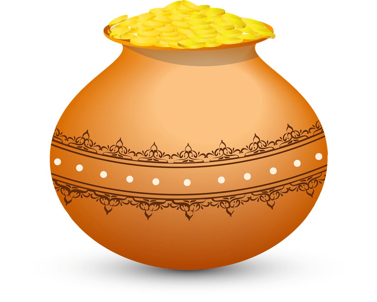 Pot of gold golden magical vector graphic clipart