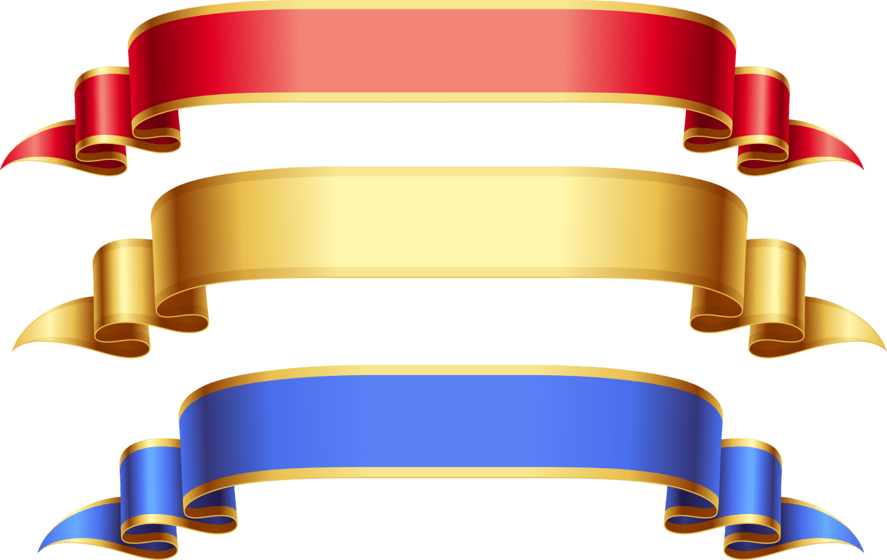 Ribbon large red gold blue banners picture clipart