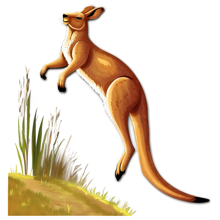 Kangaroo jumping clipart image