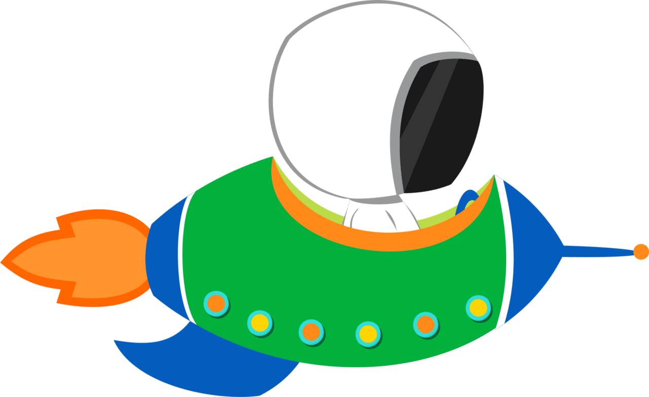 Rocket ship pin page clipart image