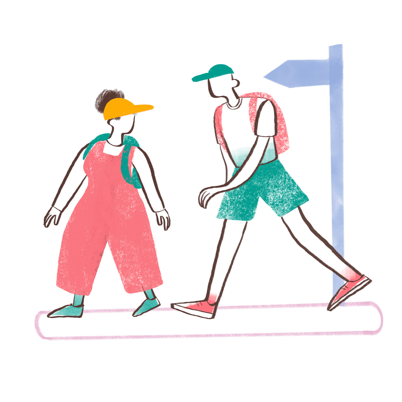 Hiking man and woman hik clipart vector