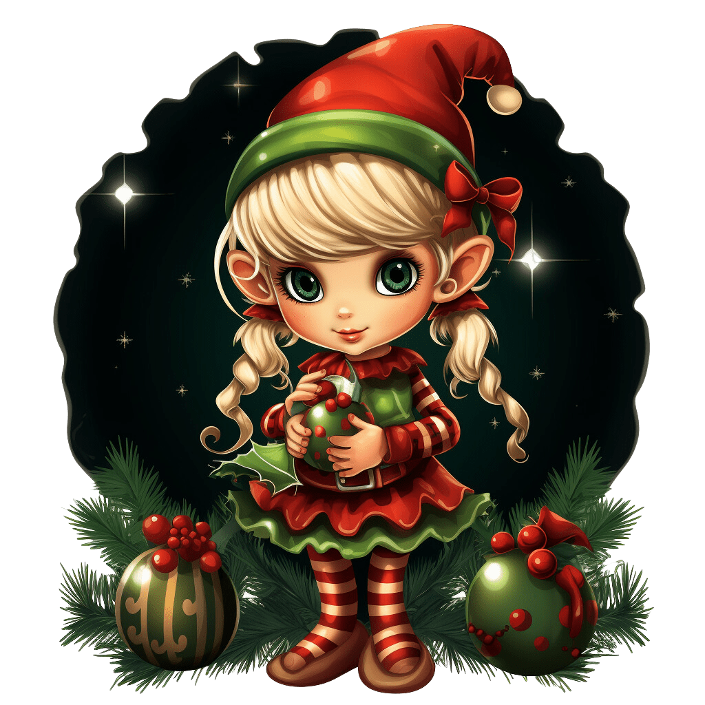 Cute christmas elf clipart free