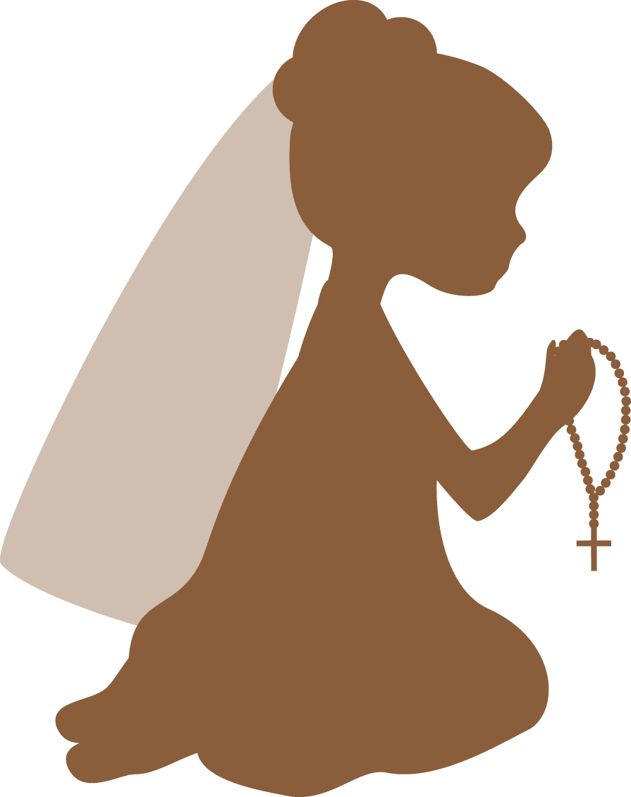 Prayer clipart de siluetas primera uni vector