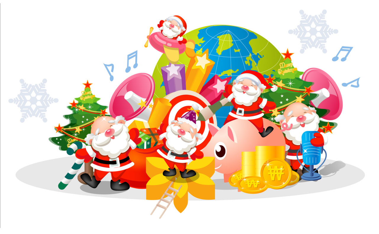 Santa claus christmas decor with santas clipart transparent