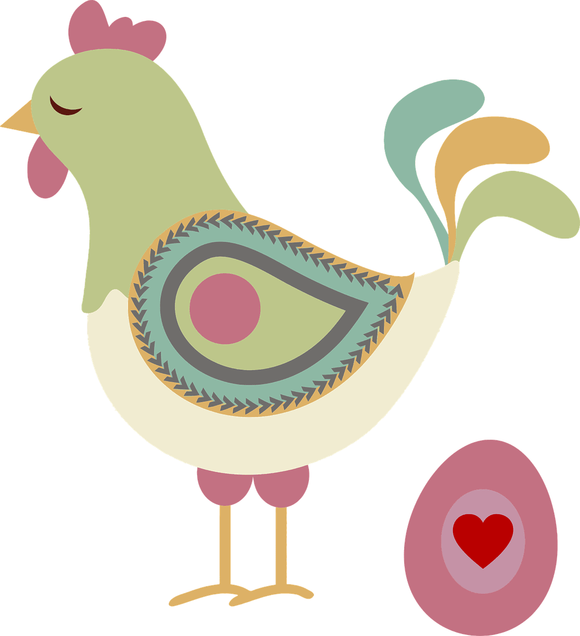 Abstract chick en egg vector graphic clipart