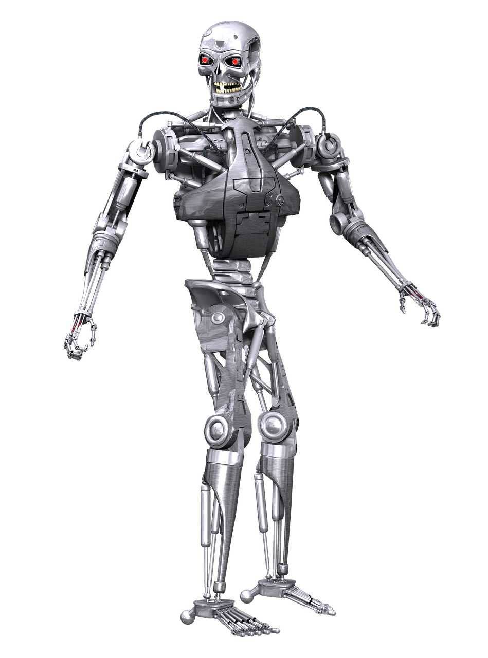 Robot terminator stic clipart vector