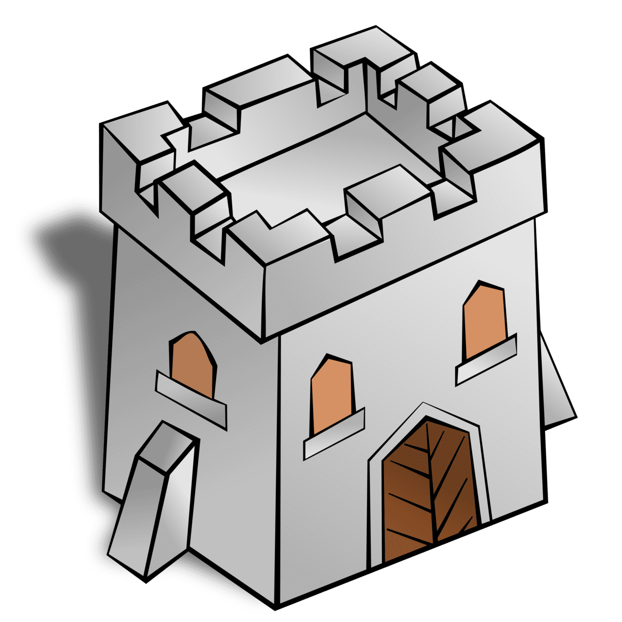 Building rpg map symbols tower square clipart vector