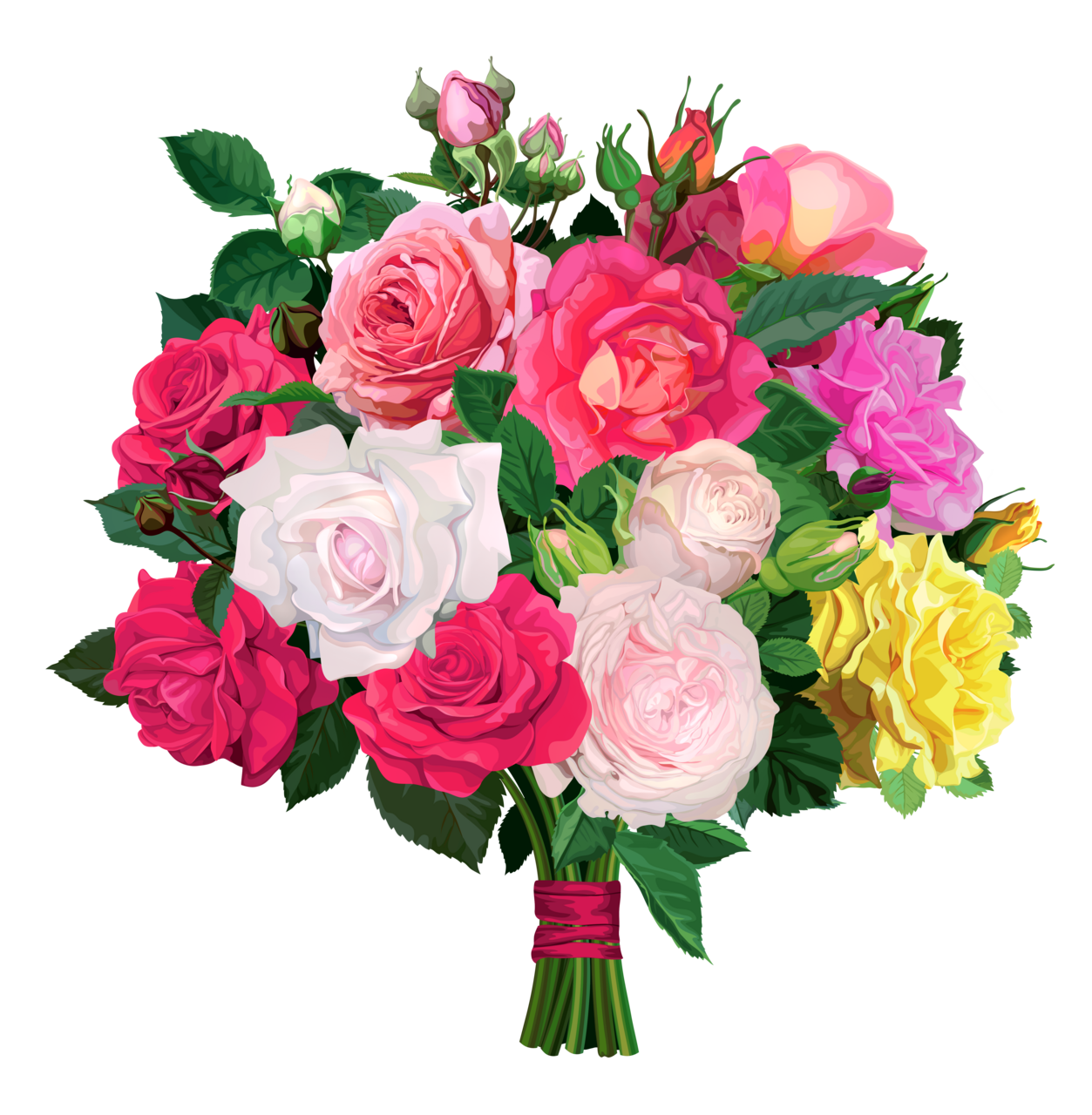 Flower bouquet rose clipart free