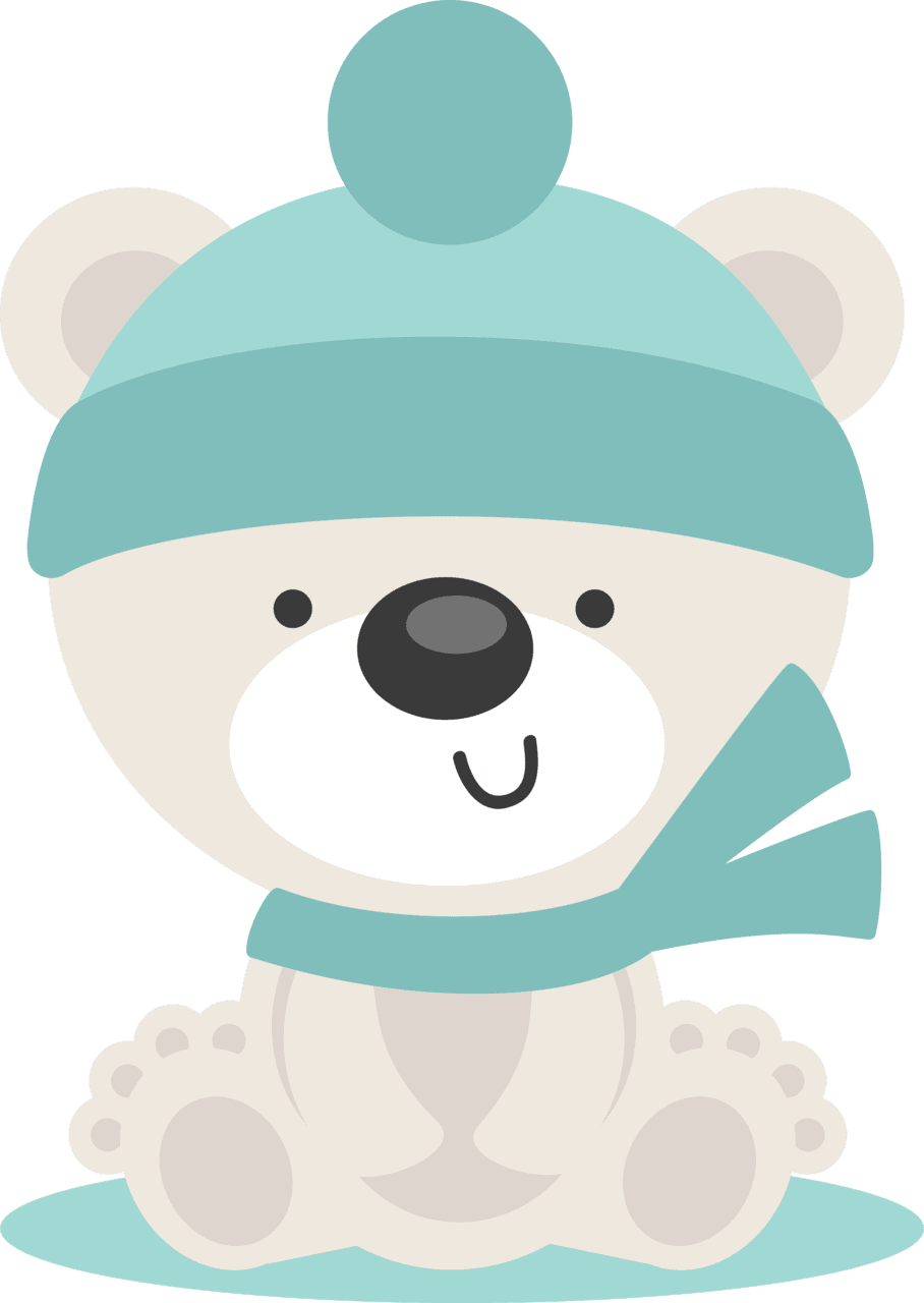 Polar bear pin page clipart background 2