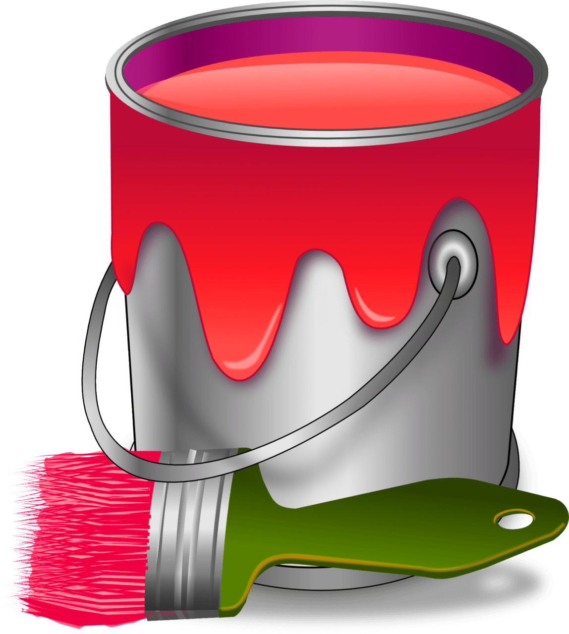 Pot peinture clipart by jonathan paint pots and brush logo