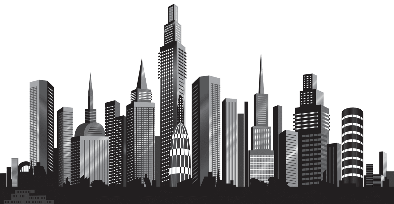 Building cityscape silhouette clipart image 2