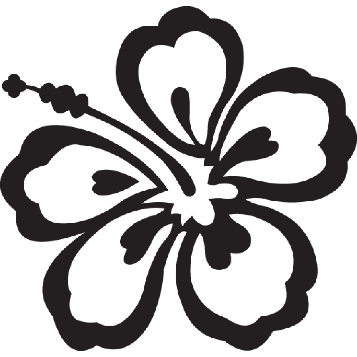 Floral black and white digital stamps aloha clipart free