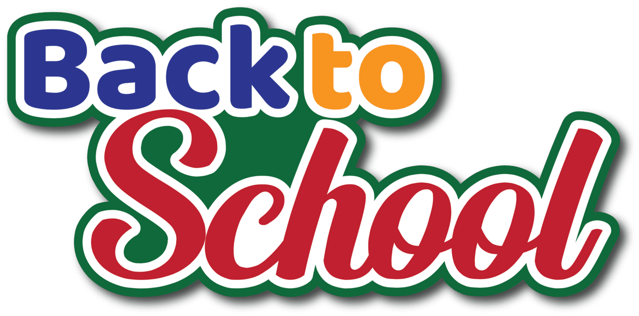 Back to school scrapbook page title sticker clipart image