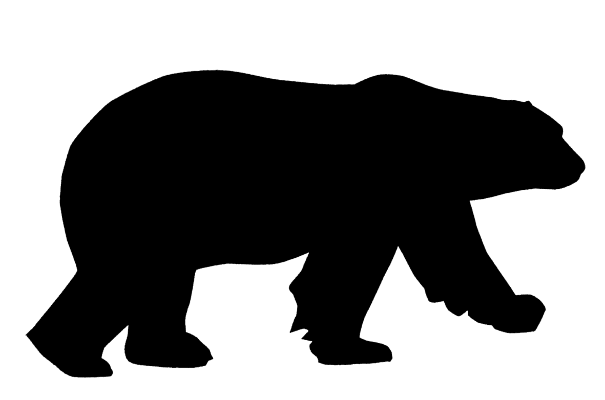 Polar bear animal silhouette clipart transparent