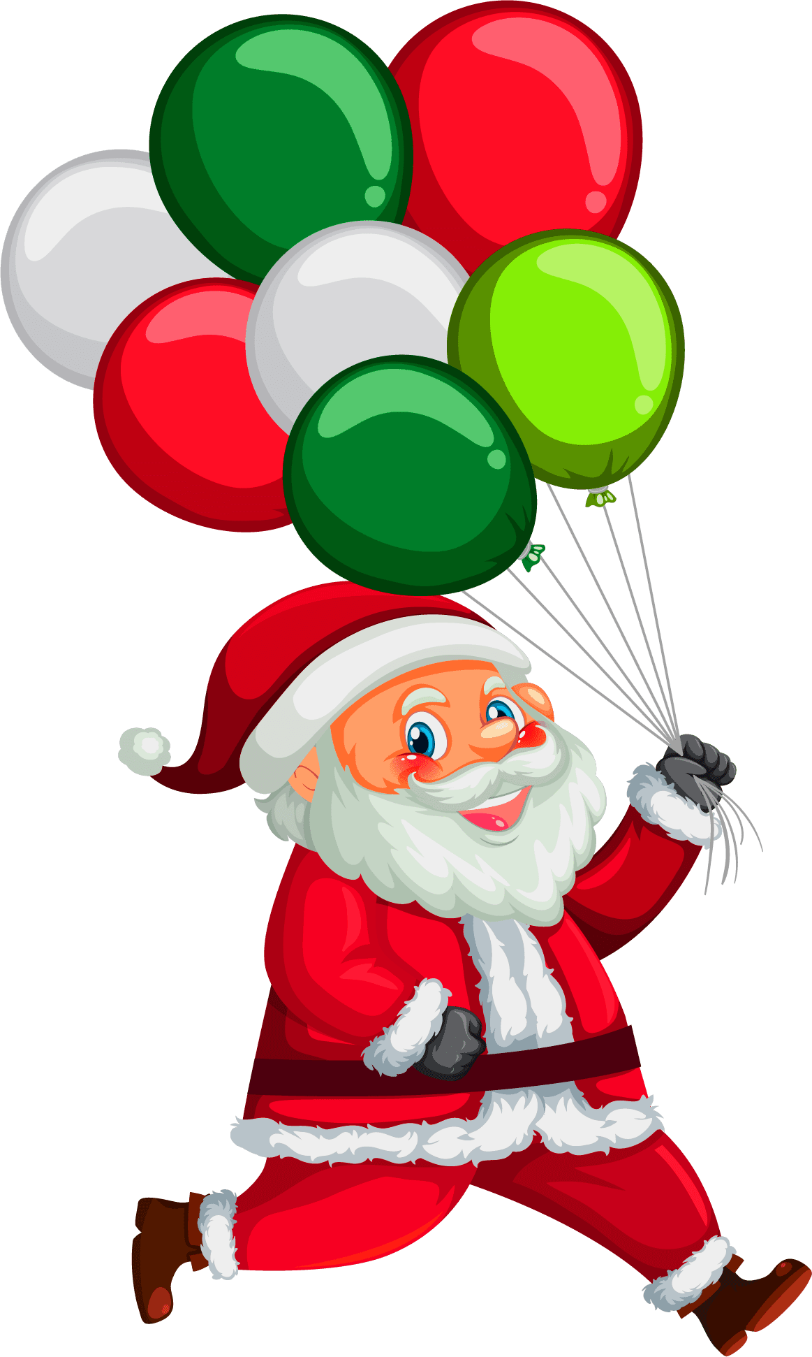 Santa claus lots of balloon colorful image clipart