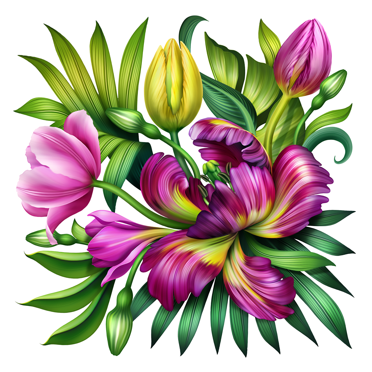 Flower bouquet page clipart picture