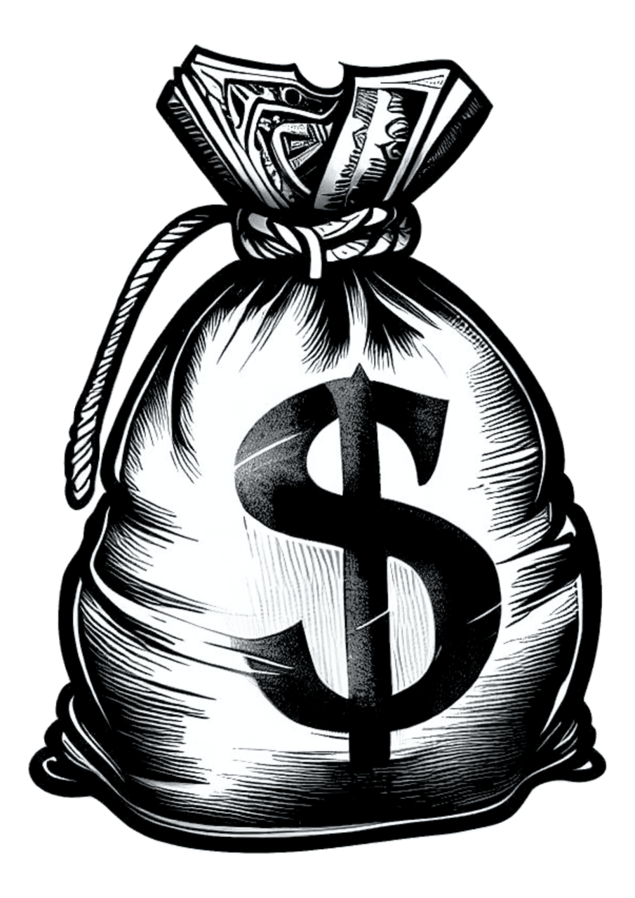 Dollar sign tatuagem malote de dinheiro desenho lares clipart vector