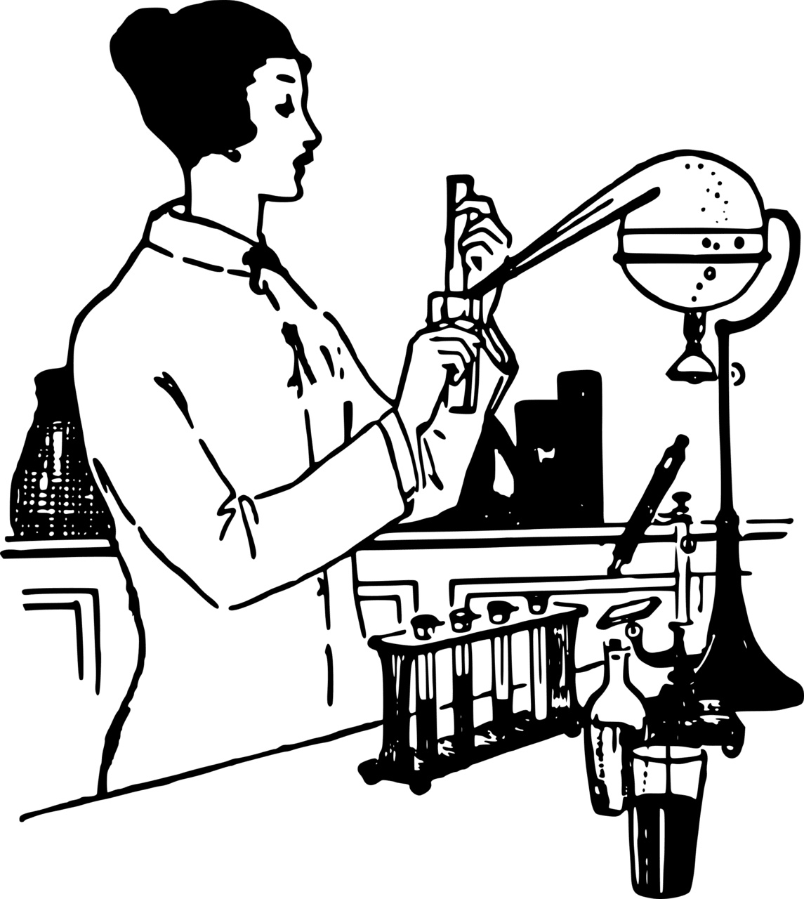 Lady scientist doing experiment vector clipart image photo cc images