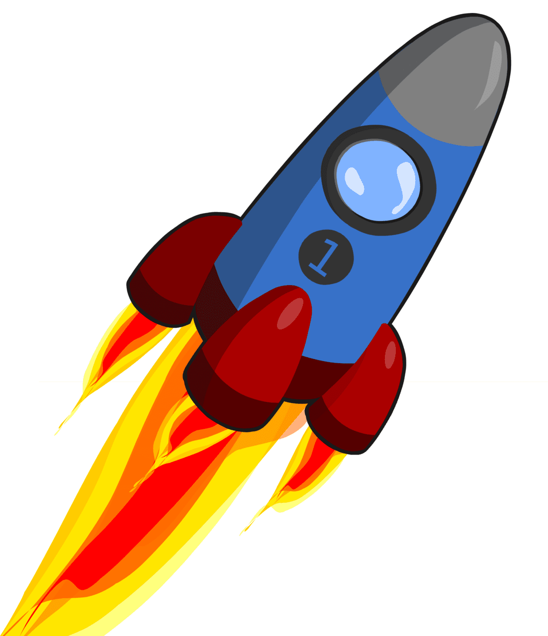 Rocket ship animation of blue and red clipart picture