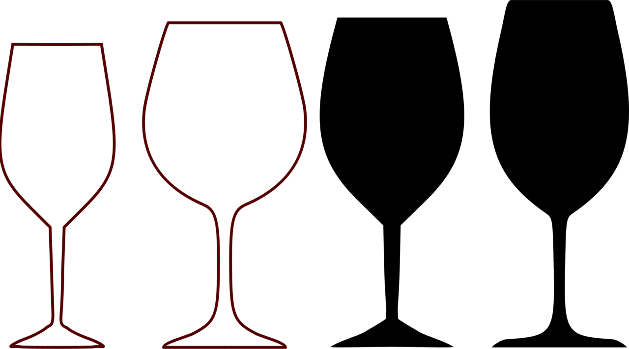 Wine glass shapes clipart vector