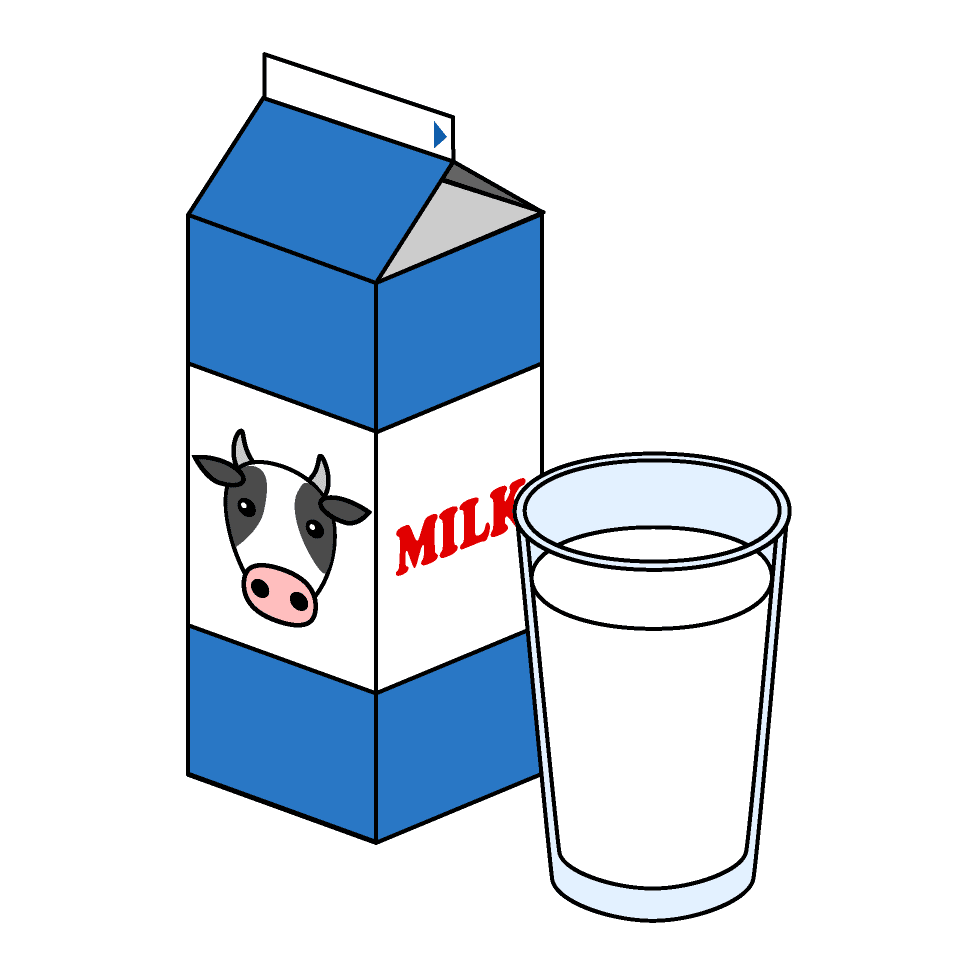 Drink simple milk pack and glass clipart pictures illustoon