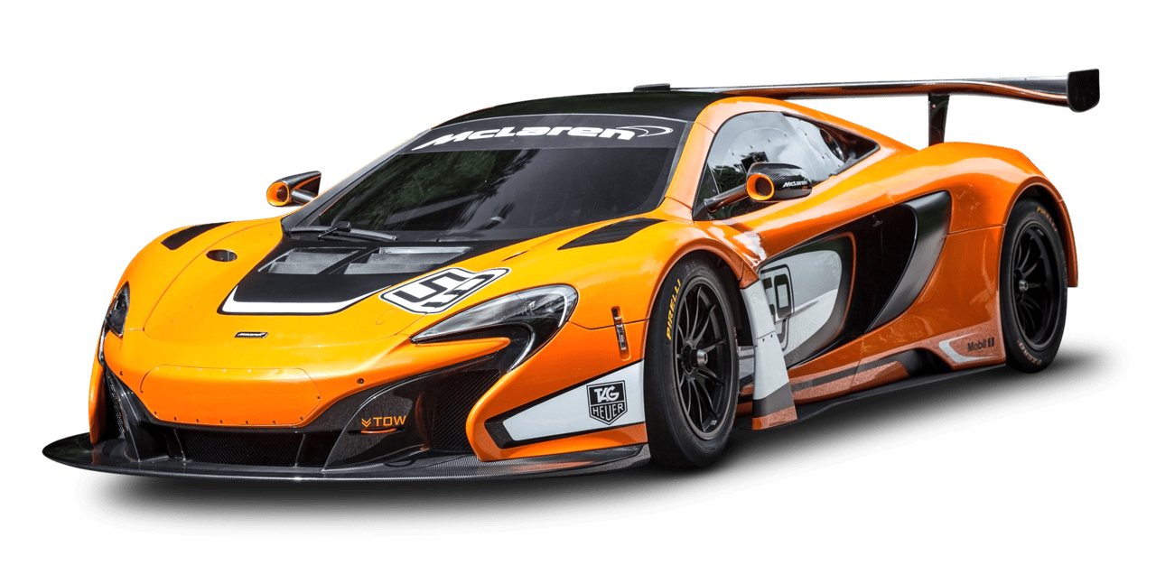 Race car orange mclaren gt clipart image