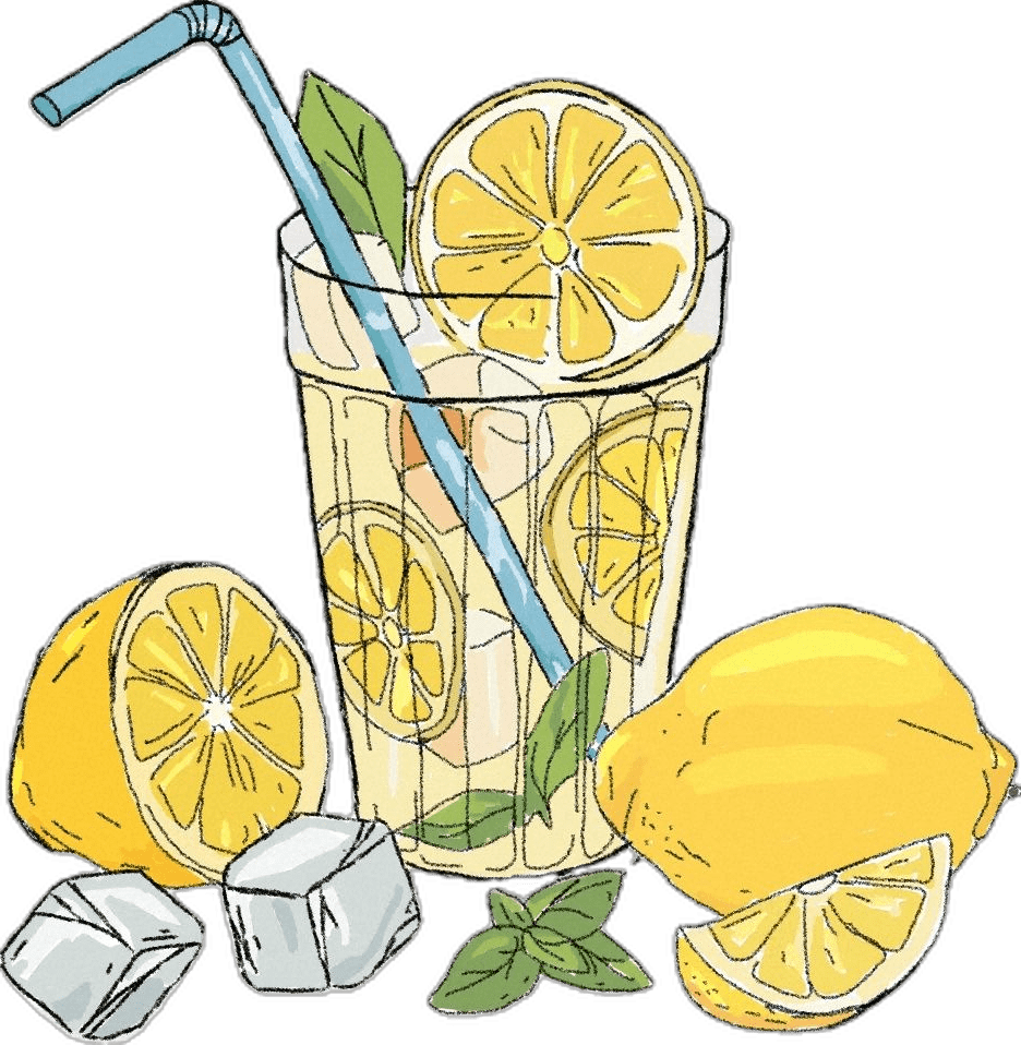 Lemonade with and ice clipart picture