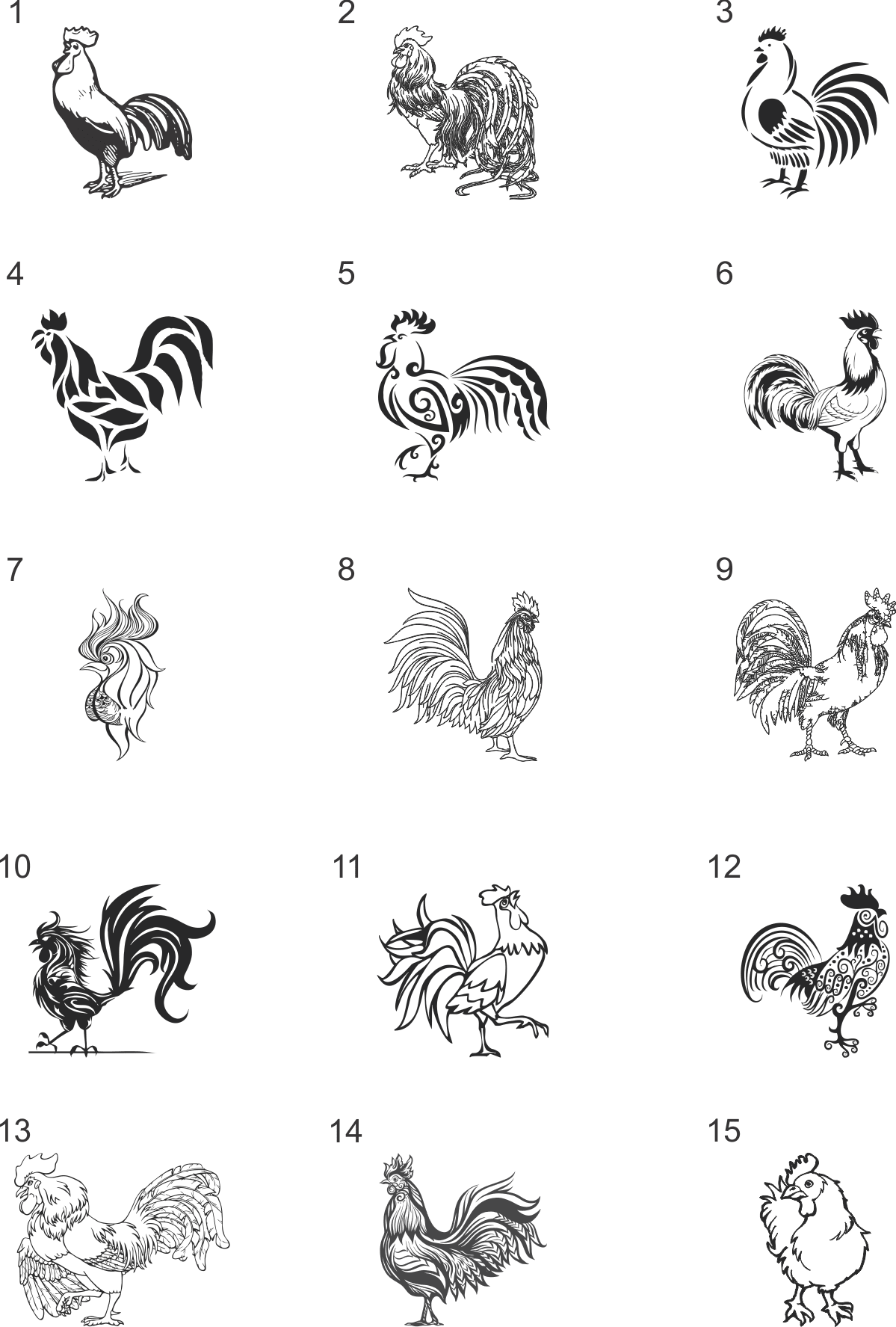 Rooster hinh con ga clipart background