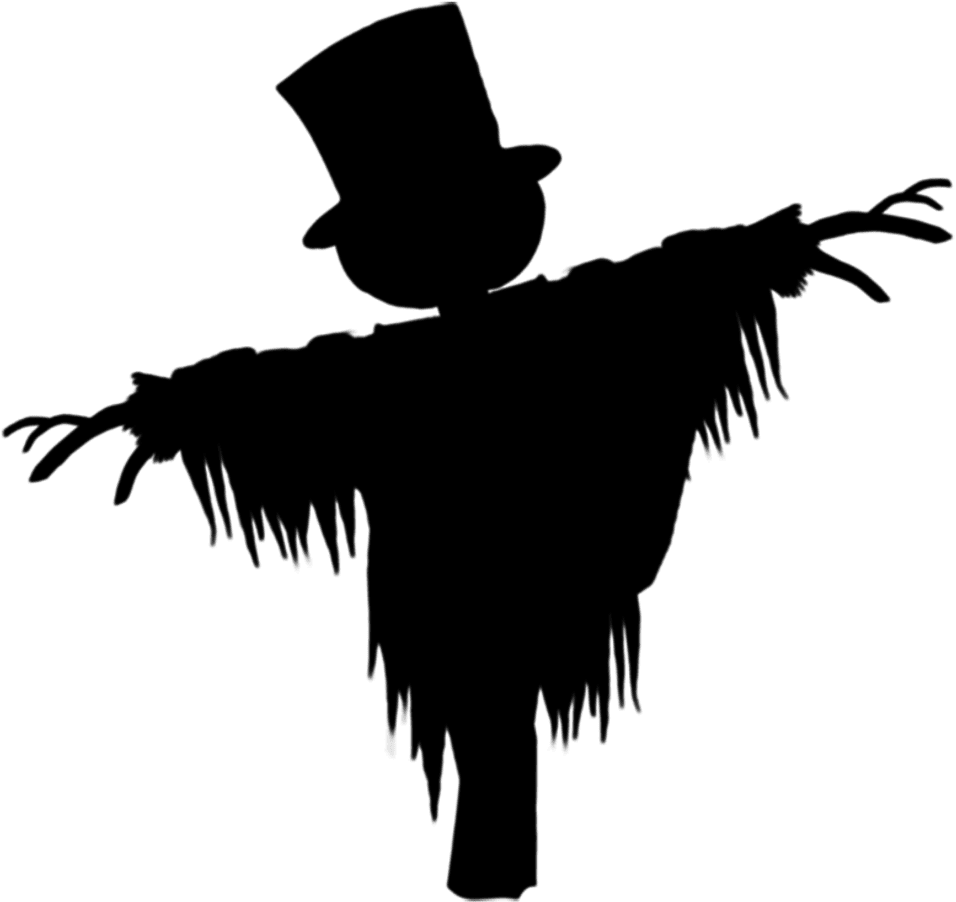 Silhouette scarecrow halloween toedit clipart image