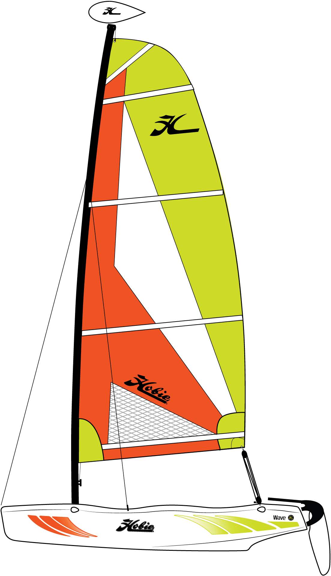 Club wave rotomolded sailboat clipart logo