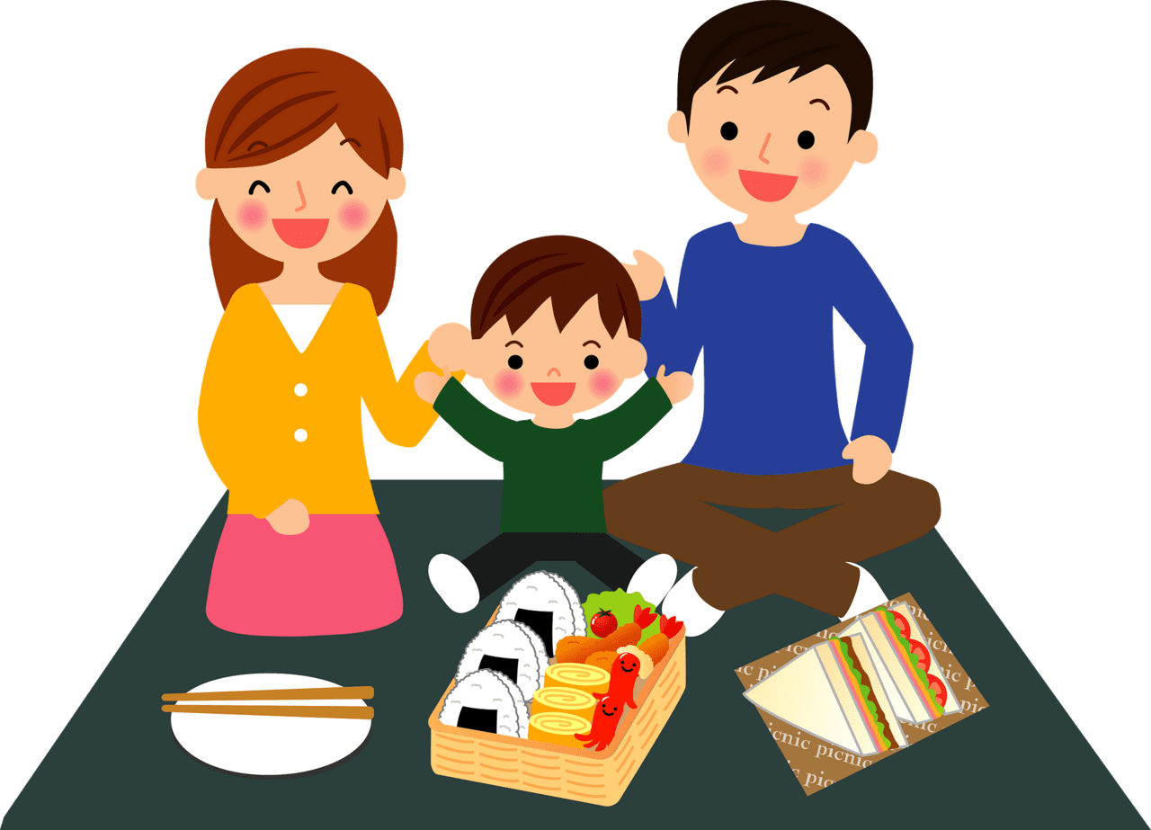 Family is having picnic vector clipart images