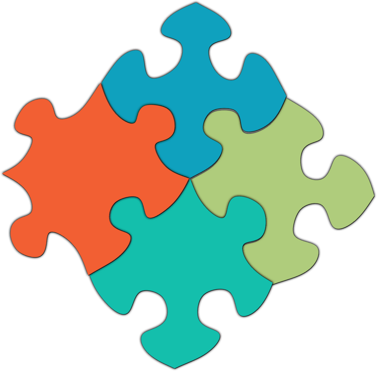 Multicolored puzzle vector clipart images