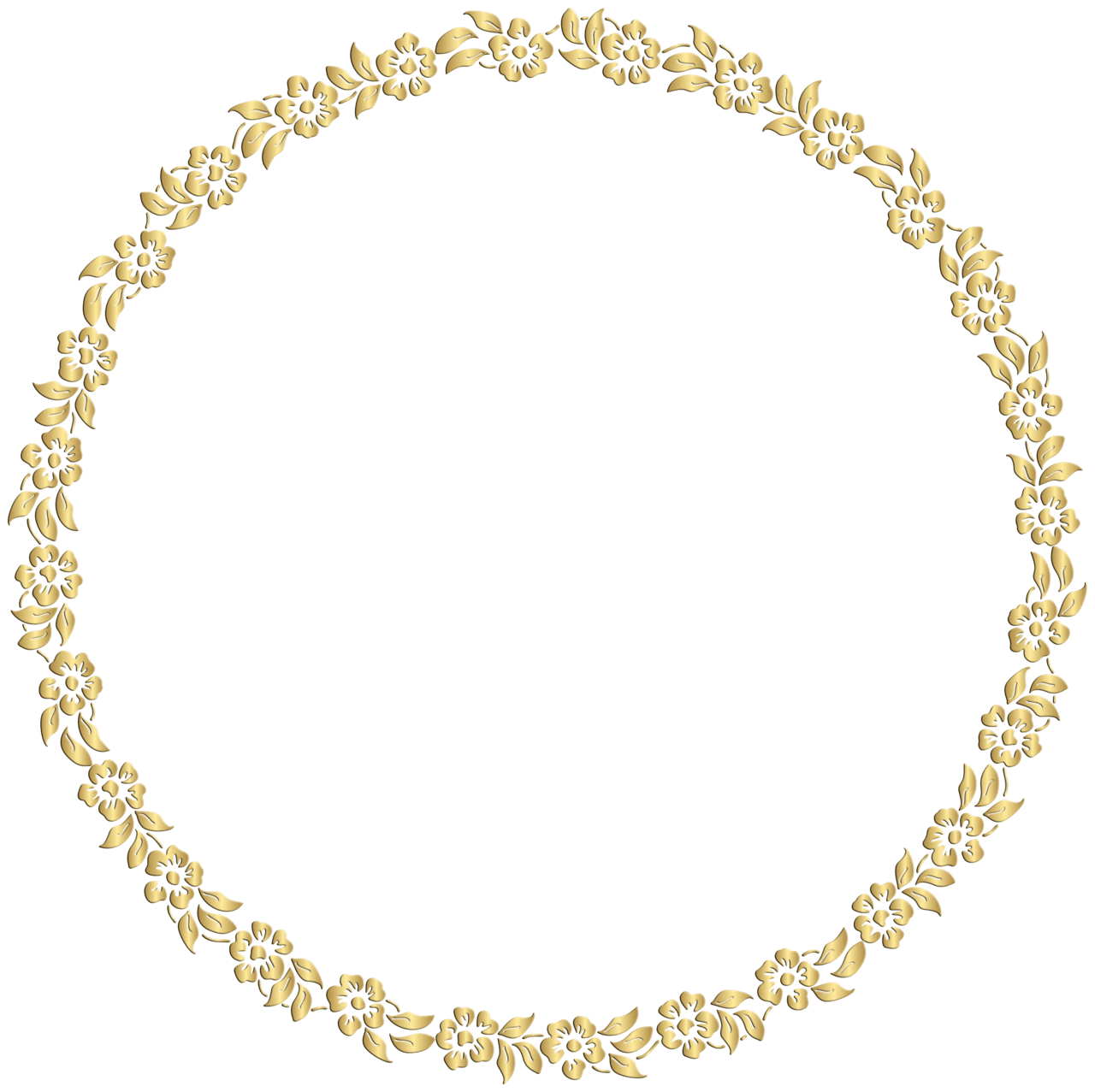 Golden round floral border clipart image yopriceville high quality images and transp cards design ornament frame