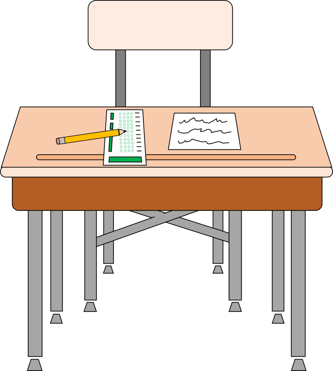 Table empty seat for standardized test clipart picture