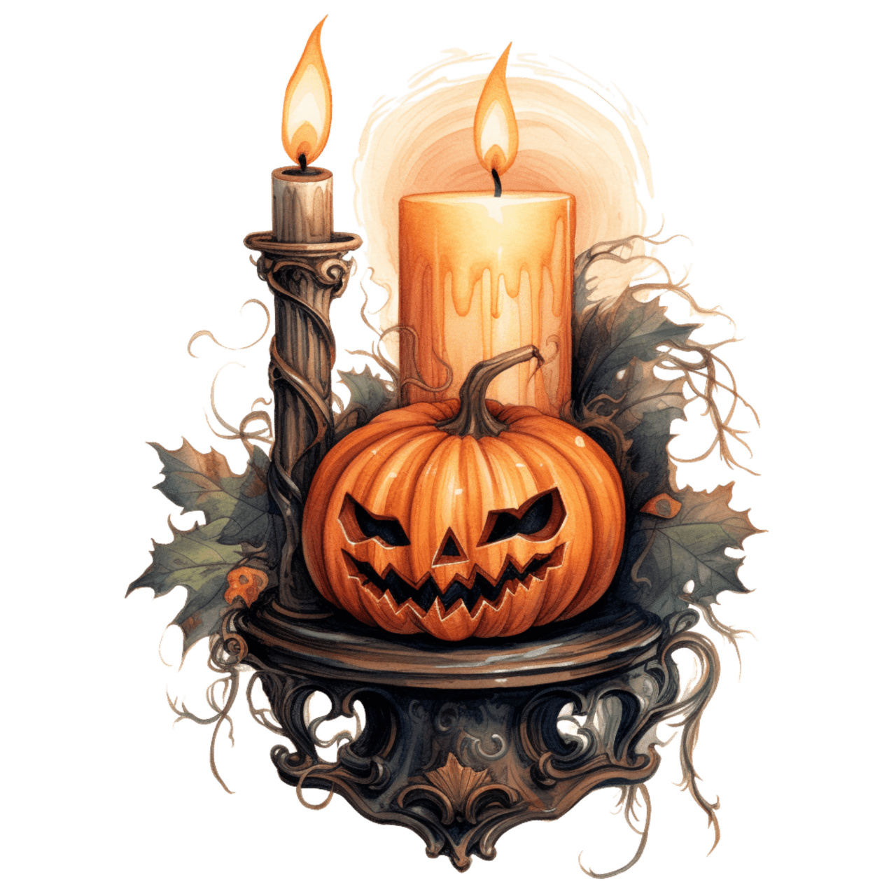 Halloween pumpkin watercolor vintage clip mega bundle happy clipart picture