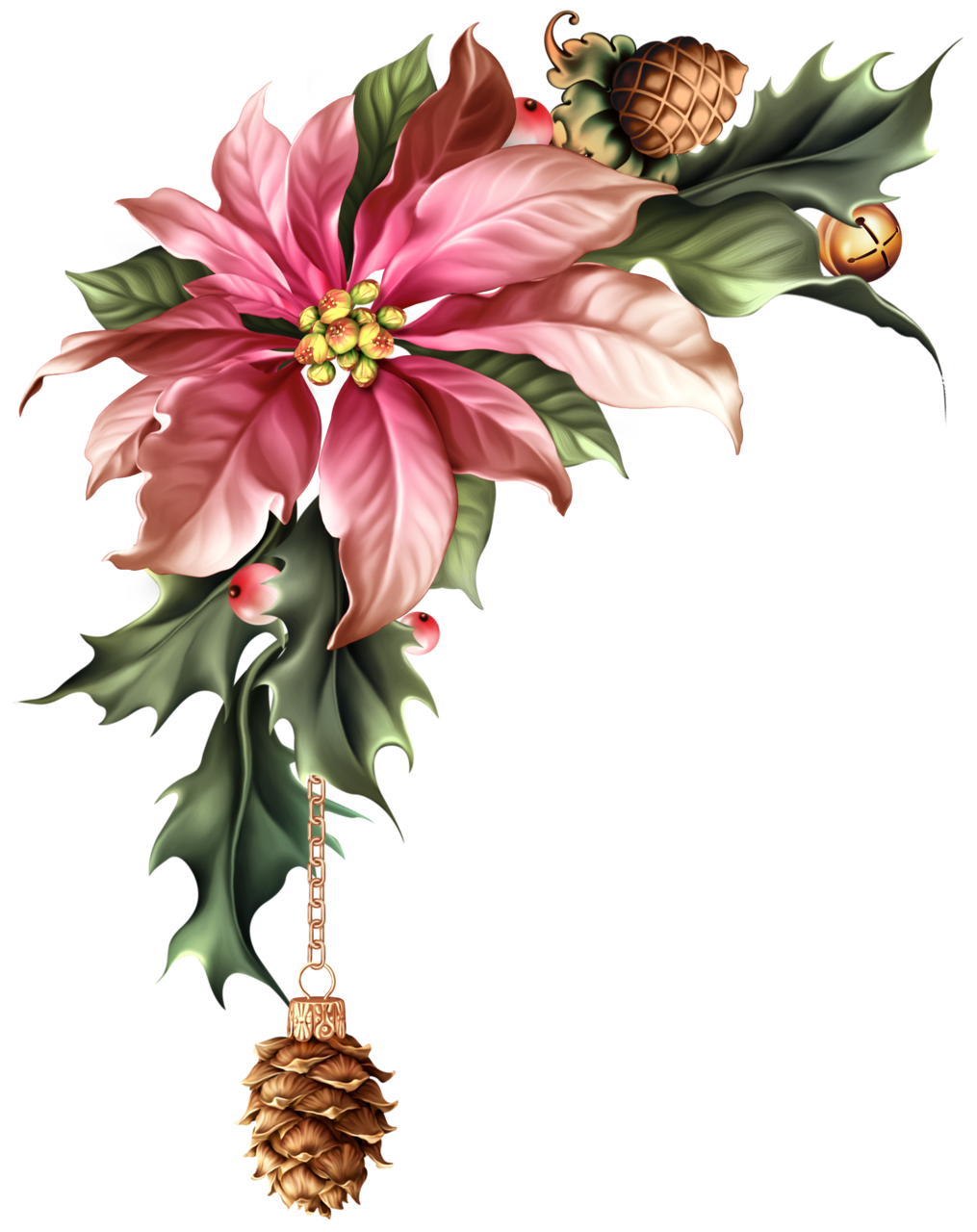 Poinsettia pin page clipart clip art