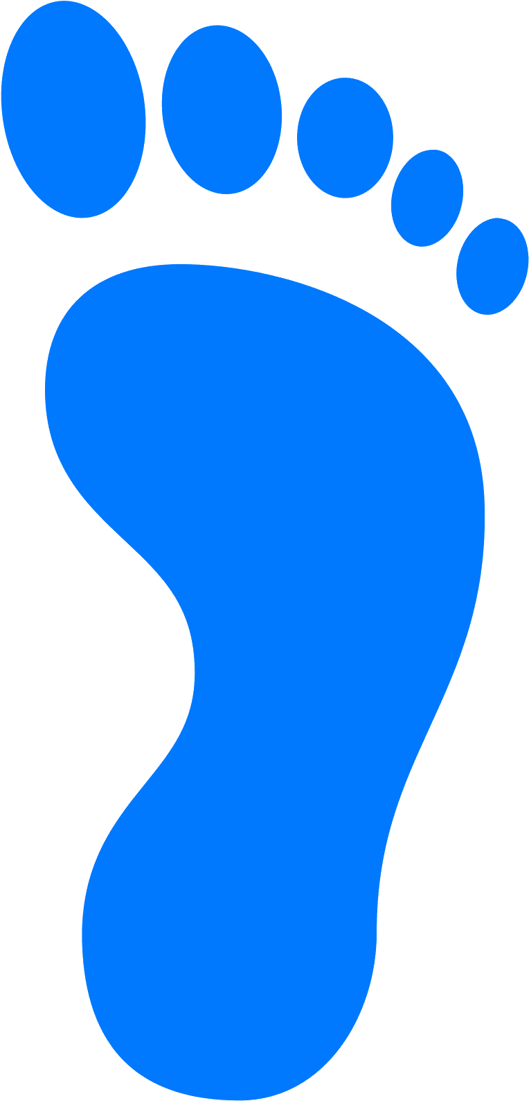 Blue foot print clip clipart image with no background