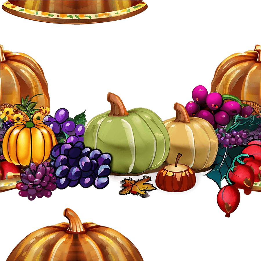 Thanksgiving cornucopia oub clipart vector