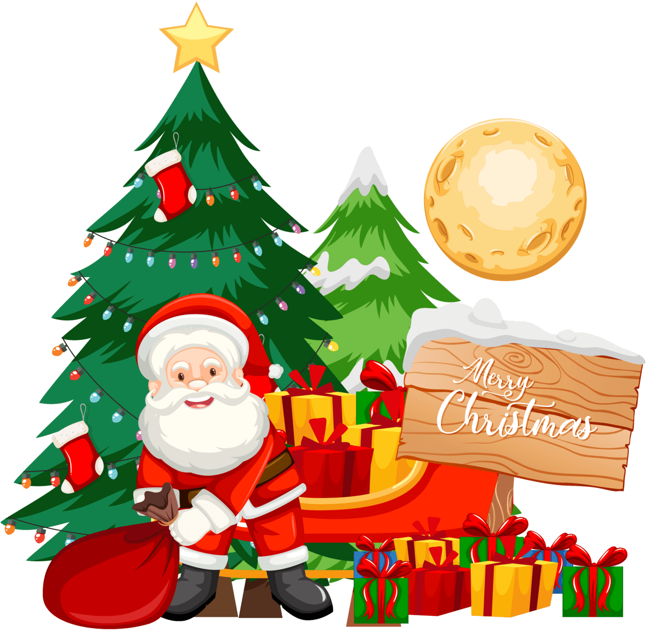 Santa claus merry christmas clipart background