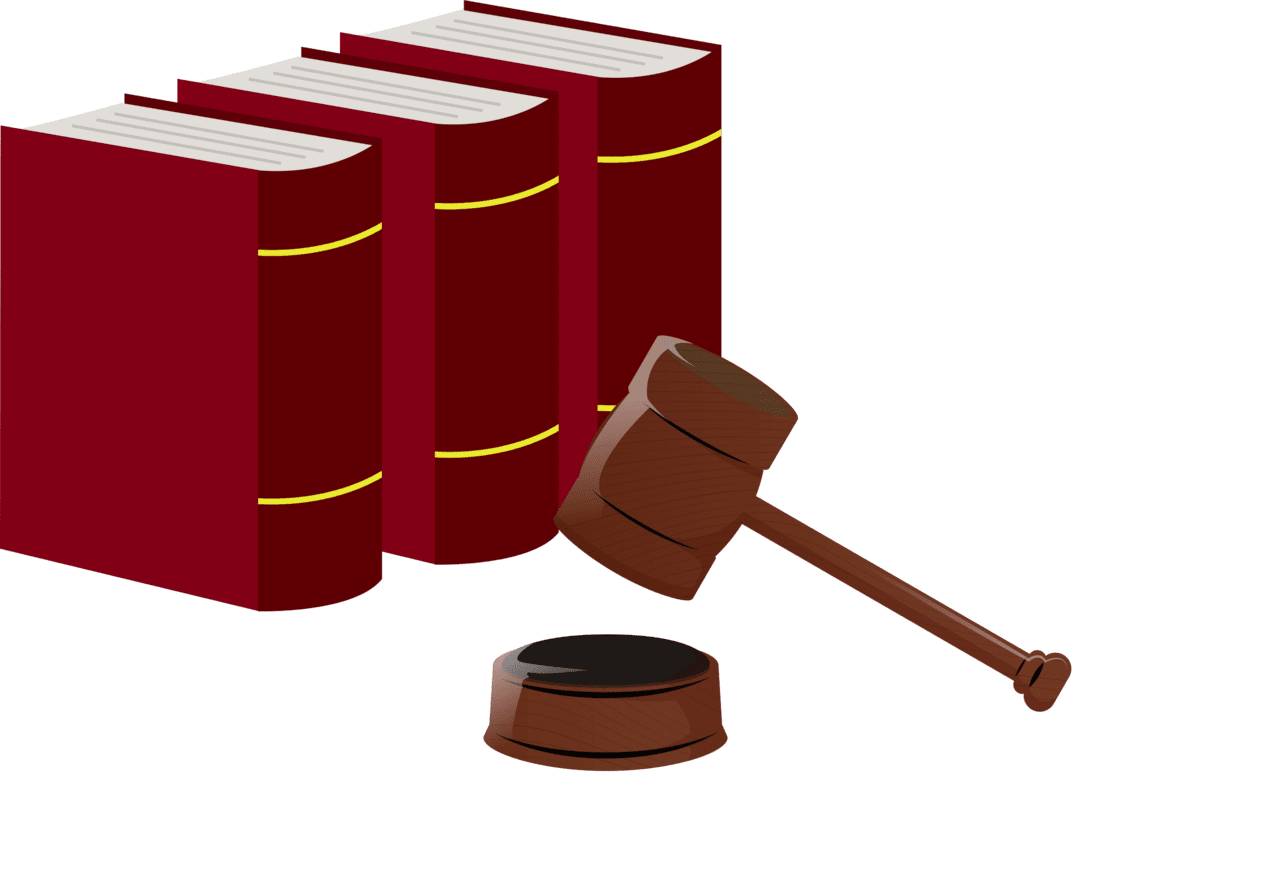 Trial statute books and gavel vector clipart images