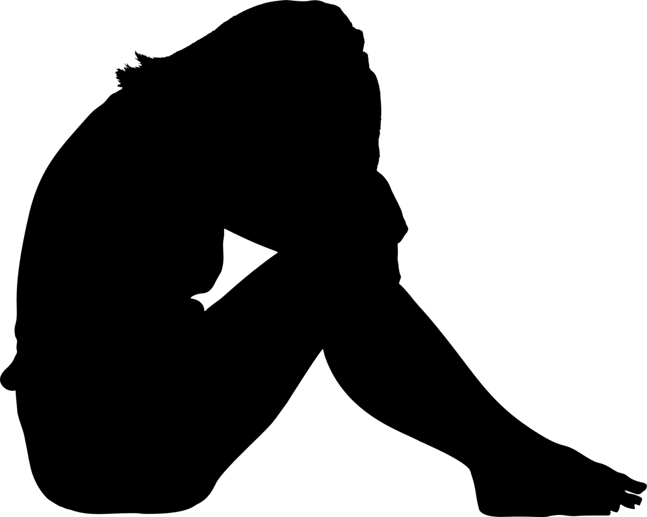 Sad upset girl silhouette clipart photo