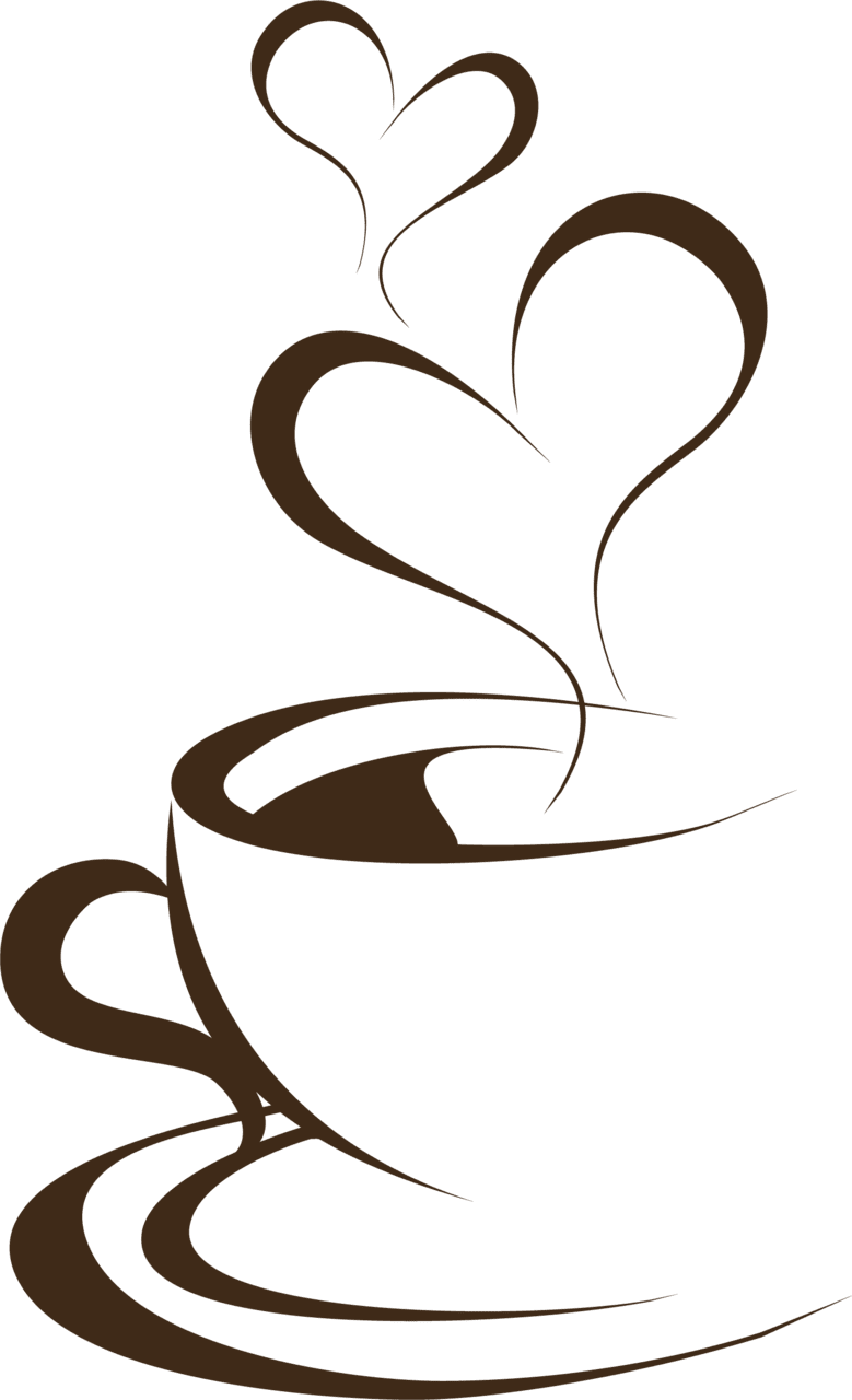 Brown coffee cup painted tea hand cafe clipart image