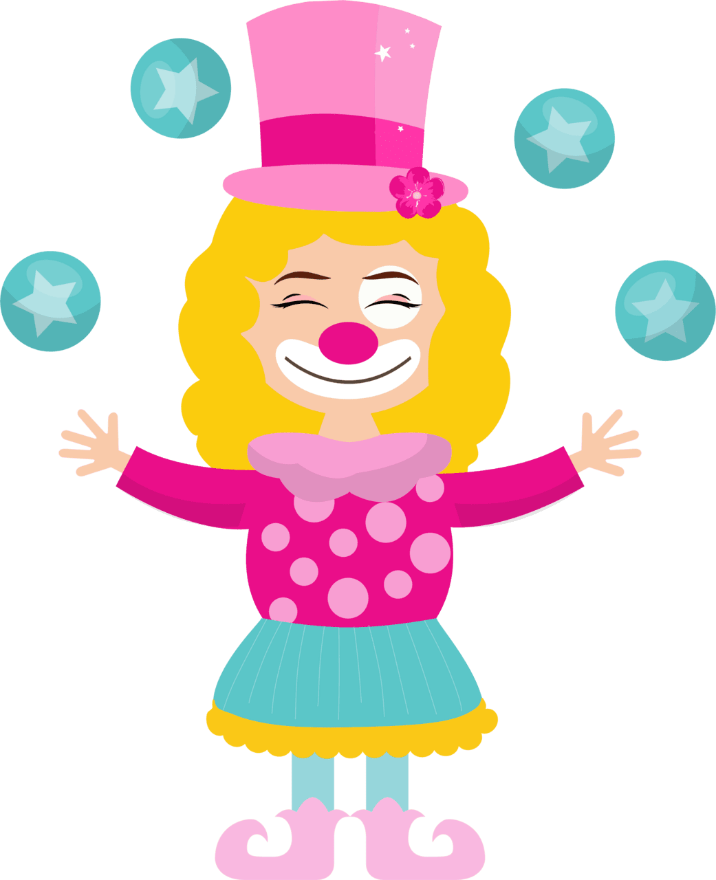 Clown pin page clipart picture 3